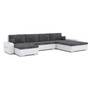 TORONTO U alakú kinyitható kanapé Világos szürke / fekete ökobőr Bal - galéria #2