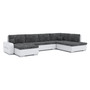 TORONTO 310/190 U alakú kinyitható kanapé Világos szürke / fekete ökobőr Jobb - galéria #1