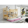 Gyerek emeletes ágy kihúzható ággyal ERYK 160x80 cm Fehér Fenyő - galéria #2