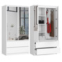 S90-es tükrös ruhásszekrény 2 ajtóval és 2 fiókkal, fehér - galéria #1