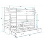 Gyerek emeletes ágy kihúzható ággyal ERYK 190x80 cm Kék Fehér - galéria #6