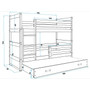 Gyerek emeletes ágy kihúzható ággyal RICO 190x80 cm Kék Fehér - galéria #6