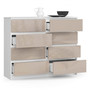 K120 8SZ komód, fényes cappuccino/fehér - galéria #1