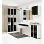FIN W60 2D Fürdőszobai fali szekrény (fekete/fehér) - galéria #1
