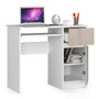 PIKSEL Számítógép asztal (fehér/fényes cappuccino, jobb oldali kivitel) - galéria #1