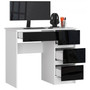 A7 Számítógép asztal (fehér/fényes fekete, jobb oldali kivitel) - galéria #2