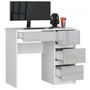 A7 Számítógép asztal (fehér/fényes metál, jobb oldali kivitel) - galéria #2