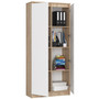 Polc R 80 cm CLP 4 ajtóval, 8 polccal, sonoma tölgy/fehér - galéria #1