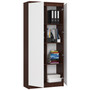 Polc R 80 cm CLP 2 ajtóval, 8 polccal, wenge/fehér - galéria #1