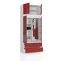 S90 magas ruhásszekrény (fehér/fényes piros) - galéria #1