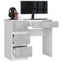 A7 Számítógép asztal fehér / metálfényű - galéria #1