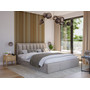 Kárpitozott ágy MOON mérete 140x200 cm Krém színű - galéria #3