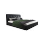Kárpitozott ágy ADLO mérete 160x200 cm Fekete műbőr