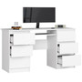 Számítógép asztal A-11 - fehér/fehér fényű - galéria #1