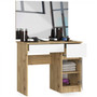 Fésülködőasztal P-2/SL 900x600 jobb - kézműves tölgy/fehér - galéria #1