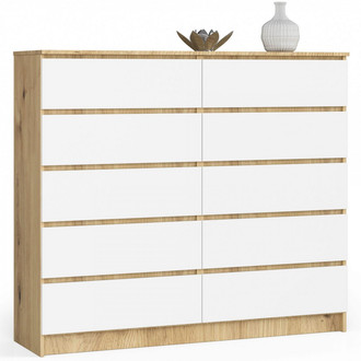 Komód K120 10SZ – artisan tölgy/fehér