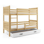 Gyermek emeletes ágy Carino tárolóhellyel, mérete 80x190 cm. Fehér