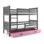 Gyermek emeletes ágy CARINO tárolóhellyel 80x160 cm - grafit Rózsaszín - galéria #3