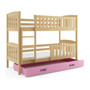 Gyerek emeletes ágy KUBUS tárolóhellyel 80x190 cm - fenyő Rózsaszín - galéria #2