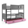 Gyerek emeletes ágy KUBUS tárolóhellyel 80x190 cm - grafit Rózsaszín - galéria #2