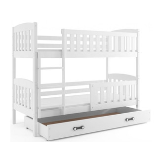 Gyerek emeletes ágy KUBUS tárolóhellyel 80x190 cm - fehér