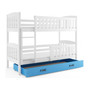 Gyerek emeletes ágy KUBUS tárolóhellyel 80x190 cm - fehér Kék - galéria #3
