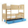 Gyerek emeletes ágy KUBUS tárolóhellyel 80x190 cm - fenyő Kék