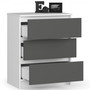 Komoda K60 3SZ - bílá/grafit - galéria #1