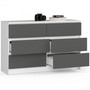 Komoda K120 6SZ - bílá/grafit - galéria #1