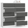 Komoda K120 10SZ - bílá/grafit - galéria #1