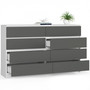 Komoda K160 8SZ - bílá/grafit - galéria #1