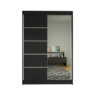 LINO III gardróbszekrény, 120 cm szélesség – fekete