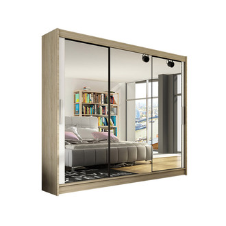 Nagy ASTON III gardróbszekrény sonoma tölgy/fehér színben, szélessége 250 cm