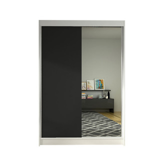 LINO I szekrény – 120 cm szélesség, fehér / fekete kivitelben