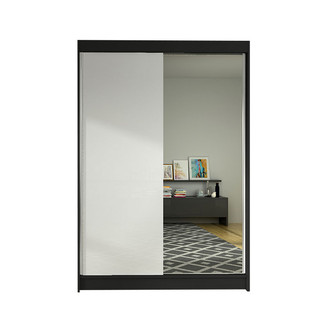 LINO I szekrény – 120 cm szélesség, fekete / fehér kivitelben