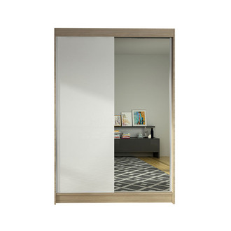 LINO I gardróbszekrény, 120 cm szélesség – sonoma tölgy / fehér