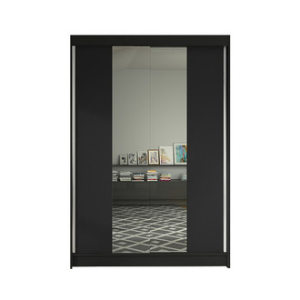 LINO II gardróbszekrény, 120 cm szélesség – fekete
