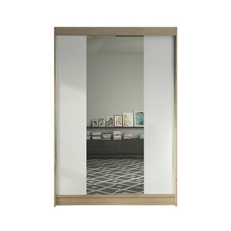 LINO II gardróbszekrény, 120 cm szélesség – sonoma tölgy / fehér