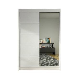 LINO III gardróbszekrény, 120 cm szélesség – fehér