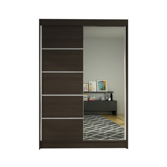 LINO III gardróbszekrény, 120 cm szélesség – csokoládé színű