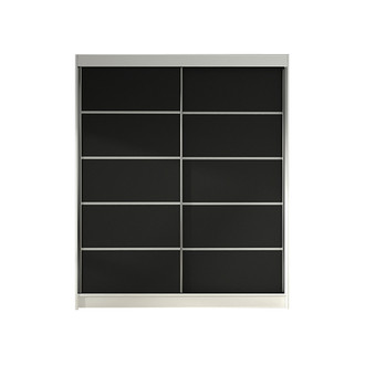 LINO IV gardróbszekrény, 120 cm szélesség – fehér / fekete