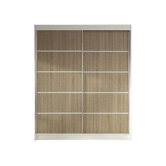 LINO IV gardróbszekrény, 120 cm szélesség – fehér / sonoma tölgy