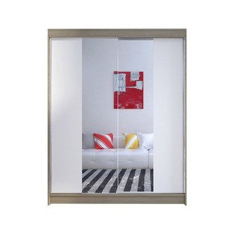 CAMINO II ruhásszekrény, 150 cm széles – sonoma tölgy/fehér