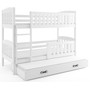 Gyerek emeletes ágy KUBUS kihúzható ággyal 80x190 cm - fehér