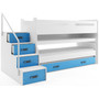 Gyermek emeletes ágy kihúzható ággyal MAX I 80x200 cm - fehér Kék - galéria #3