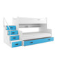 Gyermek emeletes ágy MAX III tárolóhellyel 80x200 cm - fehér Kék - galéria #3