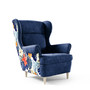 Fotel 193 MOLLY Kék+minta