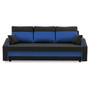 Nagyméretű kanapéágy HEWLET PLUS Color Fekete + Világoskék - galéria #2