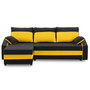 Szétnyitható sarok ülőgarnitúra HEWLET PLUS Color Fekete + Sárga - galéria #7