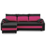 Szétnyitható sarok ülőgarnitúra HEWLET PLUS Color Fekete + Rózsaszin - galéria #5
